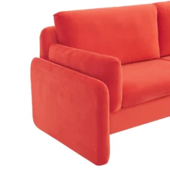 Clapham 2-Seater Flaming Orange Velvet Fabric Sofa -Best Furniture Shop LVSF 89 ORANGEVEL 2ST detail1