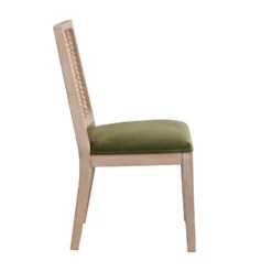 Hemingford Set Of 2 Moss Green Velvet Bobbin Spindle Dining Chair -Best Furniture Shop LW DCH 511 GREENVEL 2P WB4