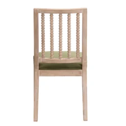 Hemingford Set Of 2 Moss Green Velvet Bobbin Spindle Dining Chair -Best Furniture Shop LW DCH 511 GREENVEL 2P WB6