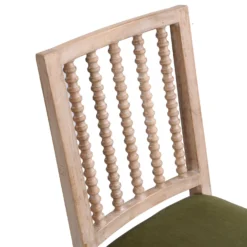 Hemingford Set Of 2 Moss Green Velvet Bobbin Spindle Dining Chair -Best Furniture Shop LW DCH 511 GREENVEL 2P detail1
