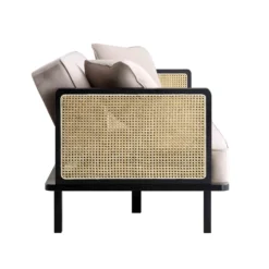 Pienza Cane Sofa Bed, Taupe Velvet With Black Frame 26 Pienza Cane Sofa Bed, Taupe Velvet With Black Frame -Best Furniture Shop LWSF 760 TAUPEVEL BLACK WB5