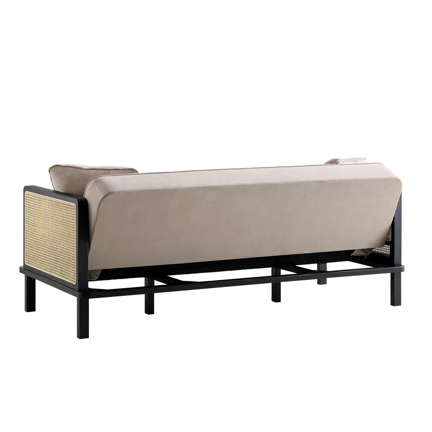 Pienza Cane Sofa Bed, Taupe Velvet With Black Frame 16 Pienza Cane Sofa Bed, Taupe Velvet With Black Frame - Image 16