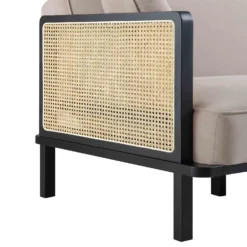 Pienza Cane Sofa Bed, Taupe Velvet With Black Frame 27 Pienza Cane Sofa Bed, Taupe Velvet With Black Frame -Best Furniture Shop LWSF 760 TAUPEVEL BLACK detail1