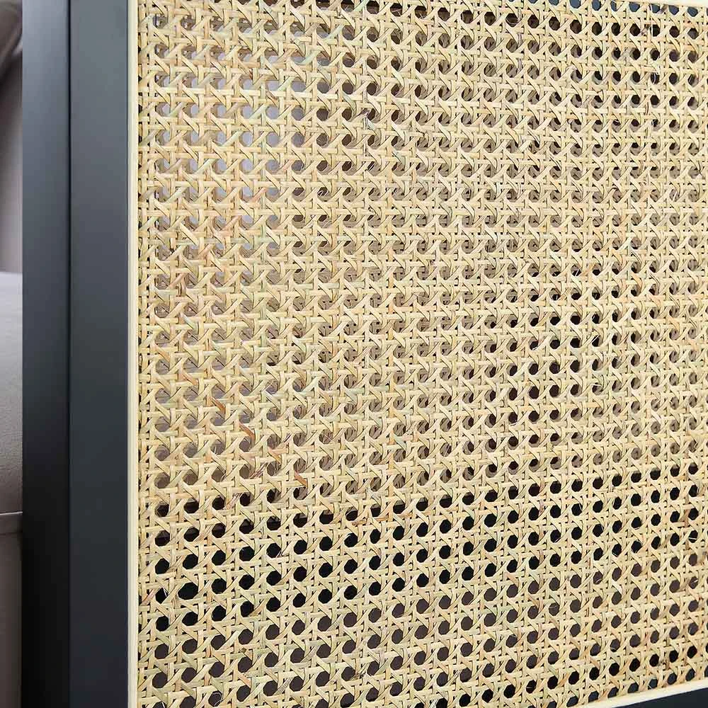 Pienza Cane Sofa Bed, Taupe Velvet With Black Frame 14 Pienza Cane Sofa Bed, Taupe Velvet With Black Frame - Image 14