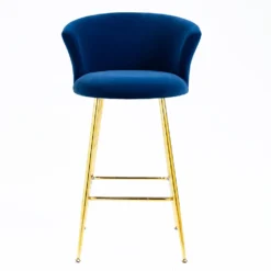 Kylie Set Of 2 Blue Velvet Bar Stools -Best Furniture Shop MB222BLUEVEL P 3