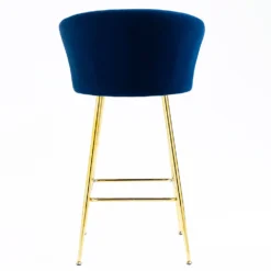 Kylie Set Of 2 Blue Velvet Bar Stools -Best Furniture Shop MB222BLUEVEL P 6