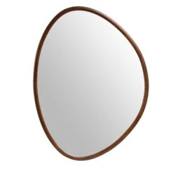Edo Irregular Pebble Large Wooden Mirror 160 X 120 Cm, Walnut -Best Furniture Shop MIRR 073 WALNUT WB1