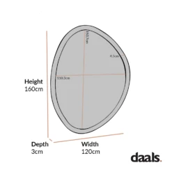 Edo Irregular Pebble Large Wooden Mirror 160 X 120 Cm, Walnut -Best Furniture Shop MIRR 073 1