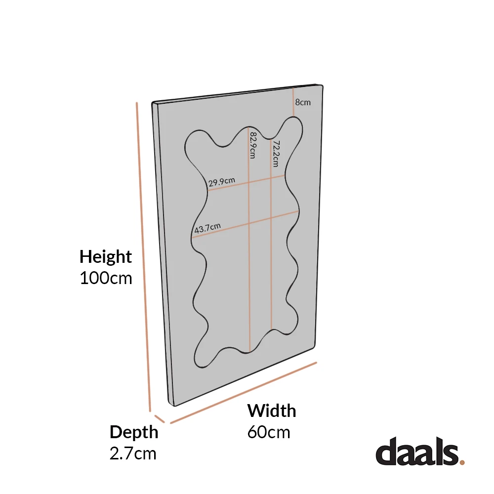 Destin Wave Mirror 100 X 60 Cm, White Matte 5 Destin Wave Mirror 100 X 60 Cm, White Matte - Image 5