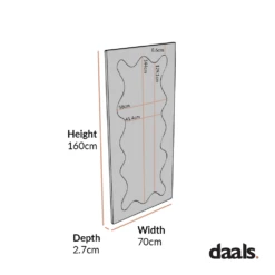 Destin Wave Mirror 160 X 70 Cm, Taupe Gloss -Best Furniture Shop MIRR 160 1