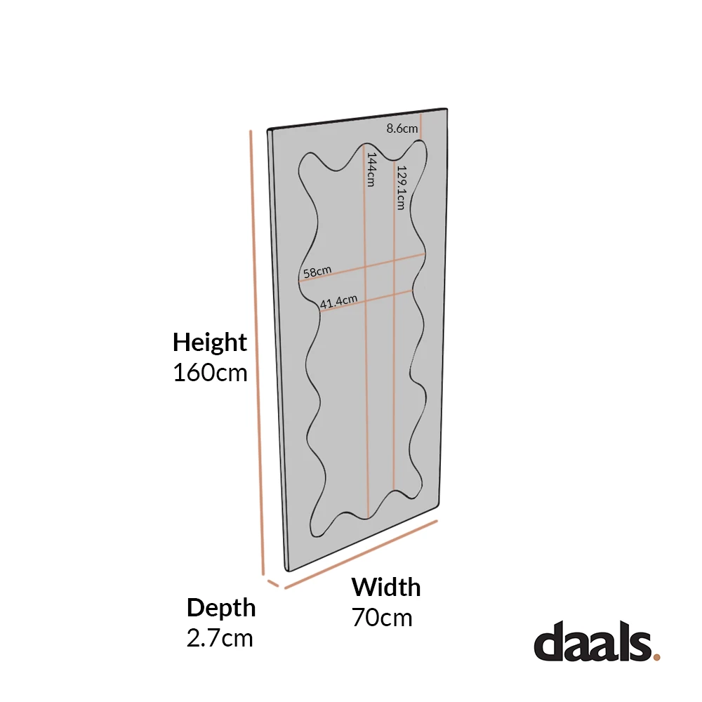 Destin Wave Mirror 160 X 70 Cm, White Matte 3 Destin Wave Mirror 160 X 70 Cm, White Matte - Image 3