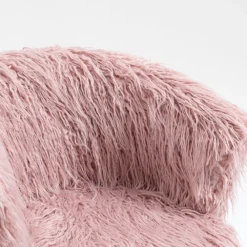 Kylie Plush Shaggy Faux Fur Swivel Chair, Pink -Best Furniture Shop MO103PINKPLUSH detail1