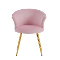 Kylie Set Of 2 Pink Velvet Dining Chairs -Best Furniture Shop MO104PINKVEL P WB2