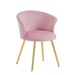 Kylie Set Of 2 Pink Velvet Dining Chairs -Best Furniture Shop MO104PINKVEL P WB3