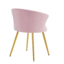 Kylie Set Of 2 Pink Velvet Dining Chairs -Best Furniture Shop MO104PINKVEL P WB4