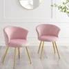 Kylie Set Of 2 Pink Velvet Dining Chairs