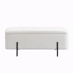 Jed Ecru Boucle 120cm Large Storage Ottoman Bench 14 Jed Ecru Boucle 120cm Large Storage Ottoman Bench -Best Furniture Shop OTTO 2245 ECRUBOUCLE WB1