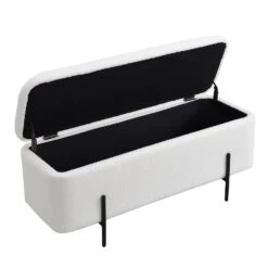 Jed Ecru Boucle 120cm Large Storage Ottoman Bench 16 Jed Ecru Boucle 120cm Large Storage Ottoman Bench -Best Furniture Shop OTTO 2245 ECRUBOUCLE WB3