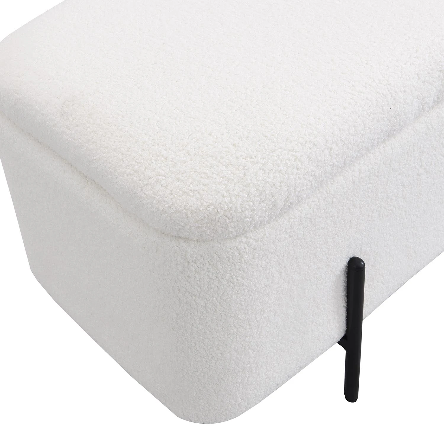 Jed Ecru Boucle 120cm Large Storage Ottoman Bench 9 Jed Ecru Boucle 120cm Large Storage Ottoman Bench - Image 9