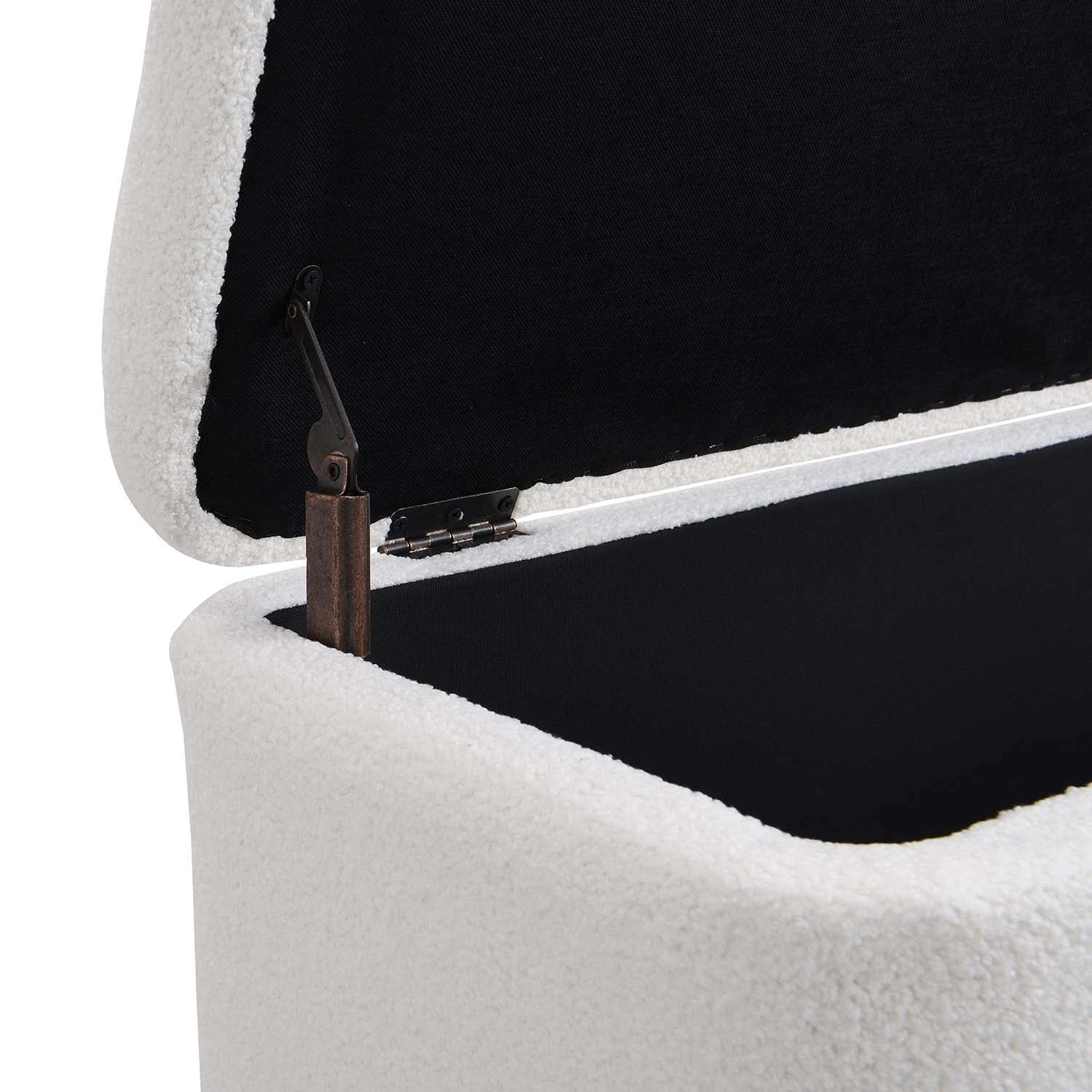 Jed Ecru Boucle 120cm Large Storage Ottoman Bench 10 Jed Ecru Boucle 120cm Large Storage Ottoman Bench - Image 10