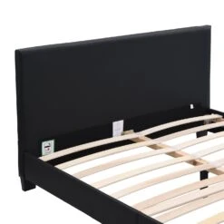 URSA Black PU Leather Bed Frame With LED On Footend -Best Furniture Shop SF804BLACK detail1
