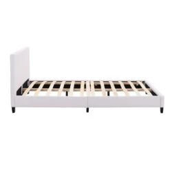 URSA White PU Leather Bed Frame With LED On Footend 14 URSA White PU Leather Bed Frame With LED On Footend -Best Furniture Shop SF804WHITE 3