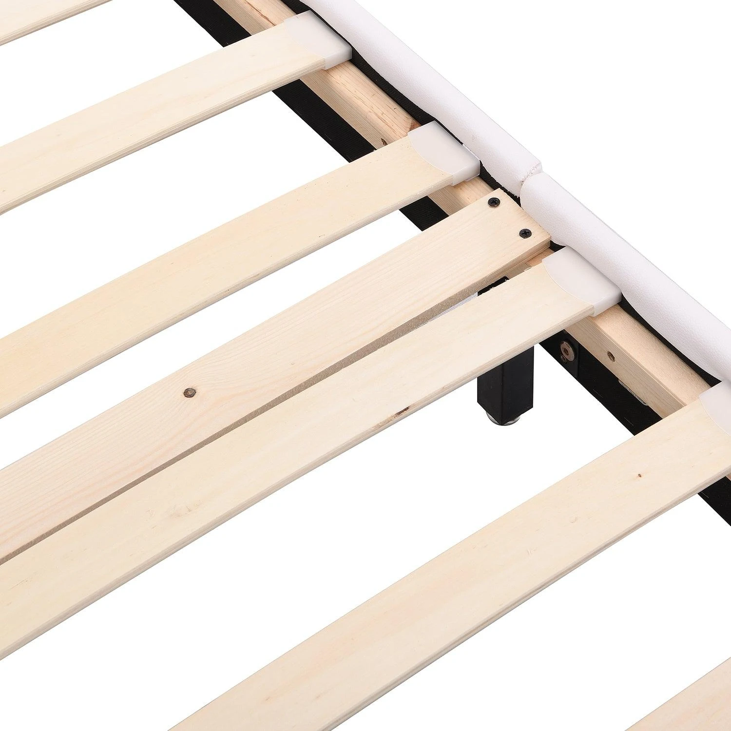 URSA White PU Leather Bed Frame With LED On Footend 8 URSA White PU Leather Bed Frame With LED On Footend - Image 8