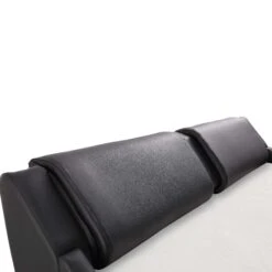 CORVUS Faux Leather Upholstered Bed Frame With Underbed LED Lights, Black 30 CORVUS Faux Leather Upholstered Bed Frame With Underbed LED Lights, Black -Best Furniture Shop SF813BLACK detail1