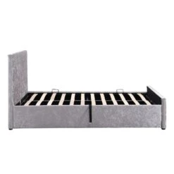 Cherry Tree Furniture HAYDEN Crushed Velvet Side Lift Storage Ottoman Upholstered Bed Frame Silver -Best Furniture Shop SF874Silver 5
