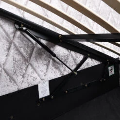 Cherry Tree Furniture HAYDEN Crushed Velvet Side Lift Storage Ottoman Upholstered Bed Frame Silver -Best Furniture Shop SF874Silver detail2