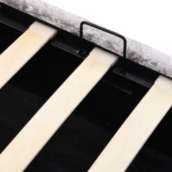 Cherry Tree Furniture HAYDEN Crushed Velvet Side Lift Storage Ottoman Upholstered Bed Frame Silver -Best Furniture Shop SF874Silver detail3