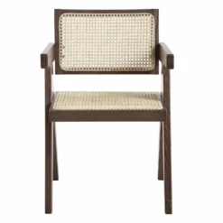 Jeanne Dark Walnut Cane Rattan Solid Beech Wood Dining Chair -Best Furniture Shop XN 1933C DARKWALNUT WB2