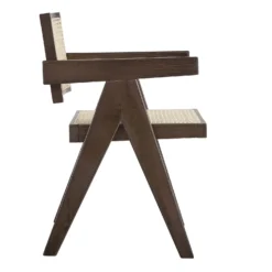 Jeanne Dark Walnut Cane Rattan Solid Beech Wood Dining Chair -Best Furniture Shop XN 1933C DARKWALNUT WB3