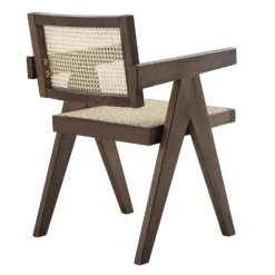 Jeanne Dark Walnut Cane Rattan Solid Beech Wood Dining Chair -Best Furniture Shop XN 1933C DARKWALNUT WB4