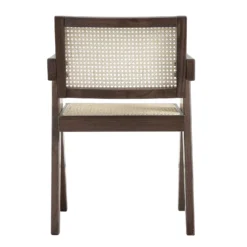 Jeanne Dark Walnut Cane Rattan Solid Beech Wood Dining Chair -Best Furniture Shop XN 1933C DARKWALNUT WB5