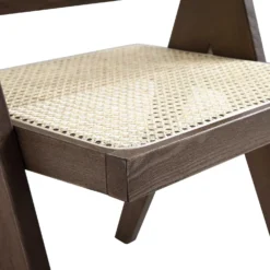 Jeanne Dark Walnut Cane Rattan Solid Beech Wood Dining Chair -Best Furniture Shop XN 1933C DARKWALNUT detail2