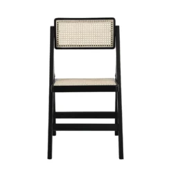 Frances Set Of 2 Folding Cane Rattan Chairs, Black Colour -Best Furniture Shop XN 2054 BLACK 2P 3