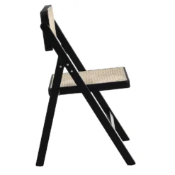 Frances Set Of 2 Folding Cane Rattan Chairs, Black Colour -Best Furniture Shop XN 2054 BLACK 2P 4