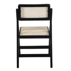 Frances Set Of 2 Folding Cane Rattan Chairs, Black Colour -Best Furniture Shop XN 2054 BLACK 2P 5