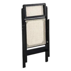 Frances Set Of 2 Folding Cane Rattan Chairs, Black Colour -Best Furniture Shop XN 2054 BLACK 2P 6