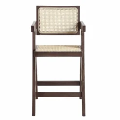 Jeanne Dark Walnut Cane Rattan Solid Beech Wood Counter Stool 14 Jeanne Dark Walnut Cane Rattan Solid Beech Wood Counter Stool -Best Furniture Shop XN 2211 DARKWALNUT WB2