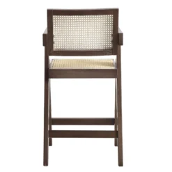 Jeanne Dark Walnut Cane Rattan Solid Beech Wood Counter Stool 18 Jeanne Dark Walnut Cane Rattan Solid Beech Wood Counter Stool -Best Furniture Shop XN 2211 DARKWALNUT WB5