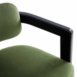 Stanford Curved Oak Frame Upholstered Chair, Moss Green Velvet Black Frame -Best Furniture Shop XNDCH 727 GREEN VEL detail4