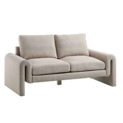 Hampstead Taupe Boucle Curved 2-Seater Sofa -Best Furniture Shop XRSF 2161 TAUPE BOUCLE 2ST WB1