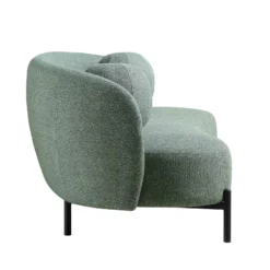Amboise 3-Seater Curved Sofa With Ball Cushions, Spruce Green Textured Fabric 22 Amboise 3-Seater Curved Sofa With Ball Cushions, Spruce Green Textured Fabric -Best Furniture Shop XRSF 2183 GREEN BOU 3ST WB5