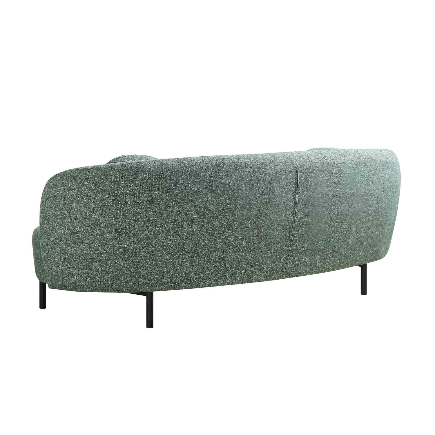 Amboise 3-Seater Curved Sofa With Ball Cushions, Spruce Green Textured Fabric 10 Amboise 3-Seater Curved Sofa With Ball Cushions, Spruce Green Textured Fabric - Image 10