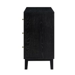 Bianca Chip Carved 3 Drawer Chest, Antique Bronze & Black -Best Furniture Shop XXCOD 008 GOLD BLACK WB5
