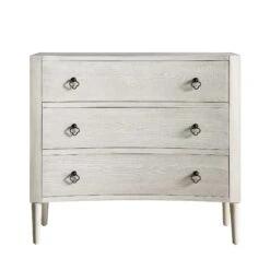 Thalia Concave Chest Of Drawers, Washed White -Best Furniture Shop XXCOD 023 WHITEWASH WB1