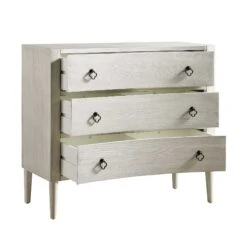 Thalia Concave Chest Of Drawers, Washed White -Best Furniture Shop XXCOD 023 WHITEWASH WB3