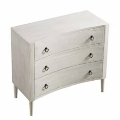 Thalia Concave Chest Of Drawers, Washed White -Best Furniture Shop XXCOD 023 WHITEWASH WB4